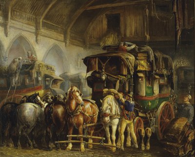 A Paris Diligence」（油彩・キャンバス）（ペアは266152参照 作： Charles Cooper Henderson