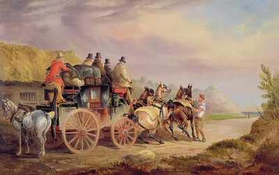 出張中のメールコーチ：新しいチームから始めようとしている &39;Quicksilver&39; Devonport-London Royal Mail 作： Charles Cooper Henderson