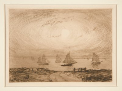 Barques au clair de lune (月明かりの船) 作： Charles Cottet