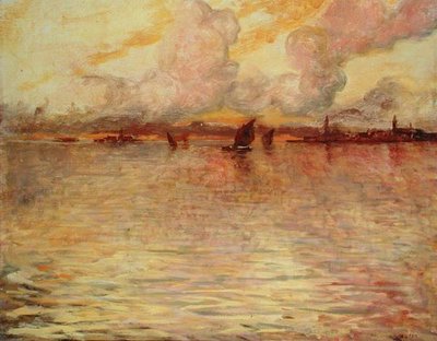 ベニスを遠望する海景 作： Charles Cottet