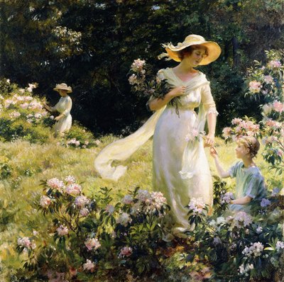 月桂樹の花の中で 作： Charles Courtney Curran