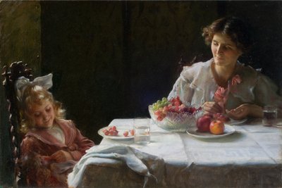 3人の朝食 1909年 （油彩・キャンバス） 作： Charles Courtney Curran