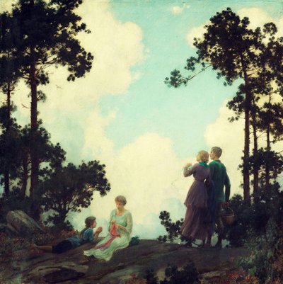 松の下 作： Charles Courtney Curran
