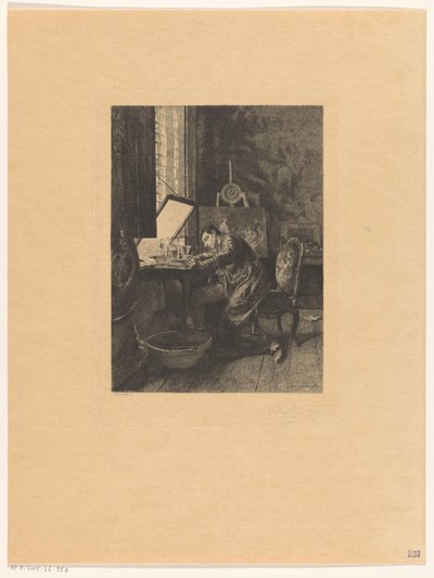 仕事中のエッチャー 作： Charles Courtry (signed by artist)