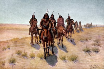 ネイティブアメリカンのアパッチ族の男性 作： Charles Craig