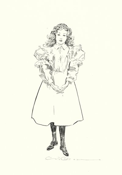 リトル・アメリカン・ガール（リトグラフ） 作： Charles Dana Gibson