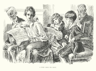 戦線からの物語（リトグラフ） 作： Charles Dana Gibson
