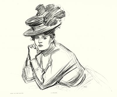 研究（リトグラフ） 作： Charles Dana Gibson