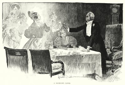 バチェラーズ・サパー（リトグラフ 作： Charles Dana Gibson