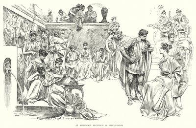 ヘルクラネウムでの午後のレセプション（リトグラフ 作： Charles Dana Gibson
