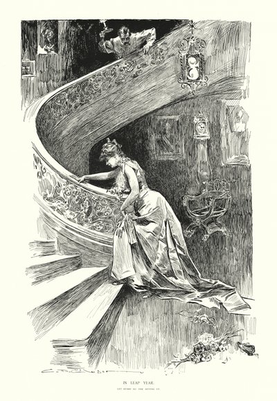 うるう年に（リトグラフ） 作： Charles Dana Gibson