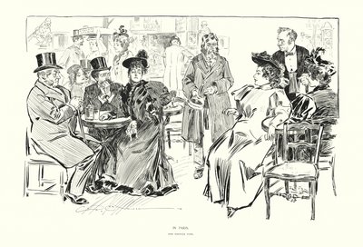 パリにて（リトグラフ） 作： Charles Dana Gibson