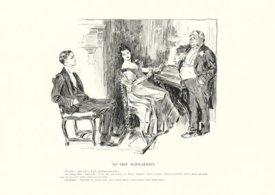 無償奨学金なし（リトグラフ） 作： Charles Dana Gibson