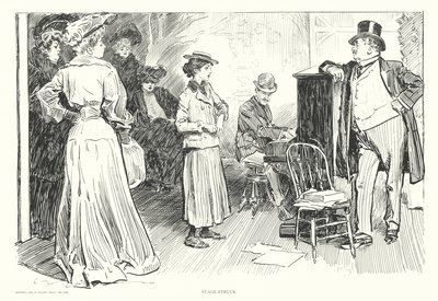 ステージストラック（リトグラフ） 作： Charles Dana Gibson