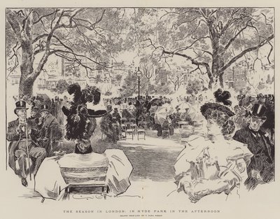 ロンドンのシーズン、午後のハイドパーク 作： Charles Dana Gibson