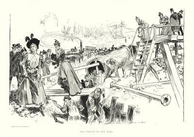 ニューヨークの街角（リトグラフ） 作： Charles Dana Gibson