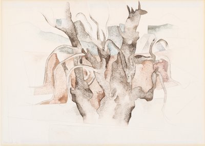 バミューダ-木、1917年（WC） 作： Charles Demuth