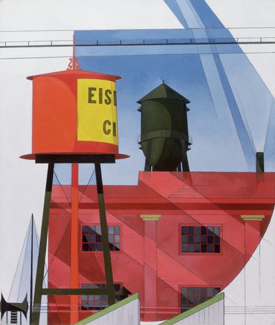 建物の抽象化、ランカスター、1931 作： Charles Demuth