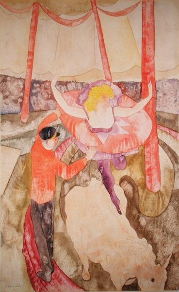 エクエストリエンヌとアシスタント 作： Charles Demuth