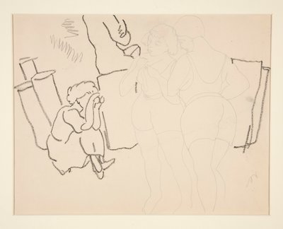 おそらくプロビンスタウンにあるビーチのフォーフィギュア 作： Charles Demuth