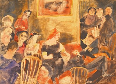 1919年の社会の図（紙と紙と鉛筆） 作： Charles Demuth