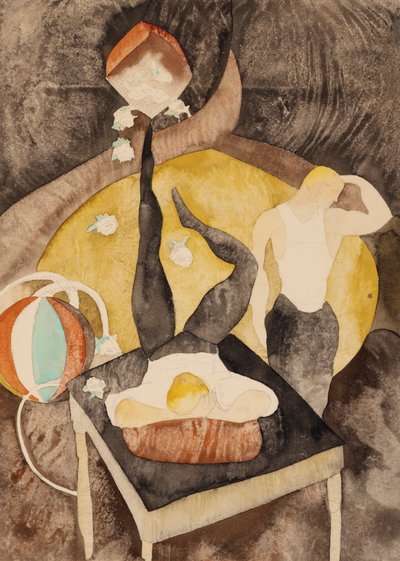 寄席で: 二人の曲芸師 作： Charles Demuth