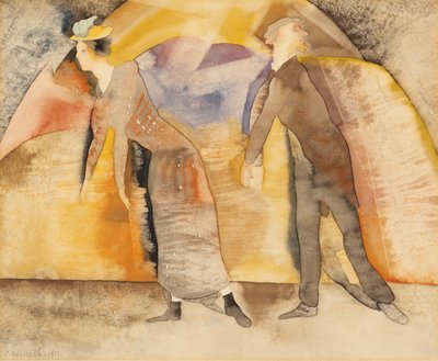 In Vaudeville: 舞台上の女と男 作： Charles Demuth