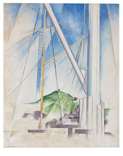キー・オブ・ブルー、1919年頃（テンペラと鉛筆を搭載） 作： Charles Demuth