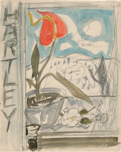 ポスターの肖像画のための習作：マースデン・ハートレー 作： Charles Demuth