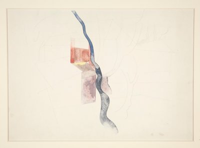ツリーの抽象化 (おそらく、1918 年の Red Chimneys の習作?) 作： Charles Demuth