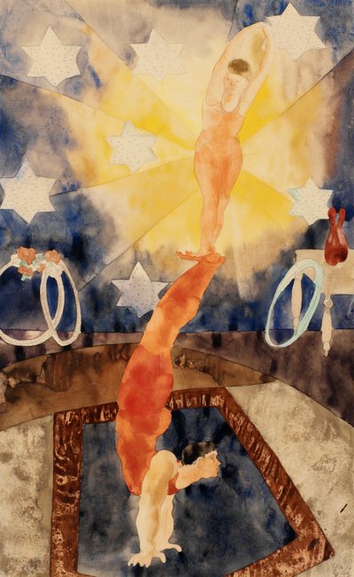 赤タイツの 2 つの曲芸師 作： Charles Demuth