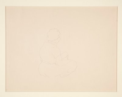 おそらくプロビンスタウンのビーチに座っている女性 作： Charles Demuth
