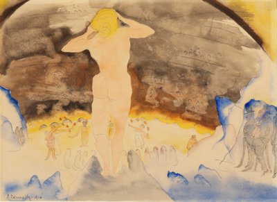ゾラス・ナナ、1915年（紙にトイレ） 作： Charles Demuth