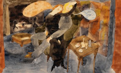 ゾラスパンドラ、1918年（紙にトイレ） 作： Charles Demuth