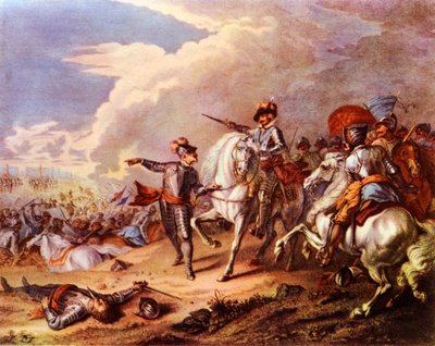1645年のナセビーの戦い、C.W.ウェッジウッド著『Battlefields in Britain 作： Charles Dupuis