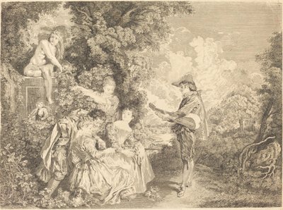 愛のレッスン 作： Charles Dupuis after Antoine Watteau