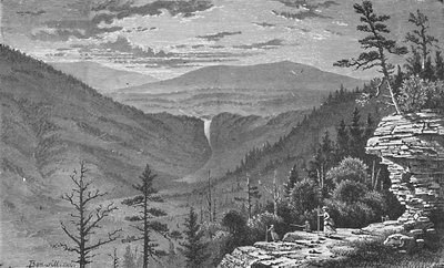サンセットロック、キャッツキル山脈、1883年 作： Charles E. H. Bonwill