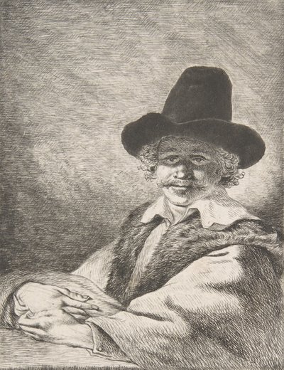 帽子をかぶった着席男性の肖像、1782年。 作： Charles Echard