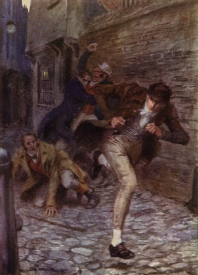 Jeffery Farnol による The Amateur Gentleman のイラスト (カラー リソ) 作： Charles Edmund (after) Brock