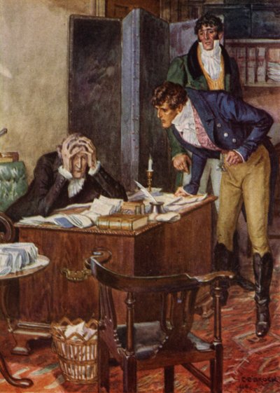 Jeffery Farnol による The Amateur Gentleman のイラスト (カラー リソ) 作： Charles Edmund (after) Brock