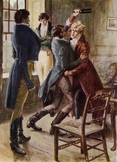 Jeffery Farnol による The Amateur Gentleman のイラスト (カラー リソ) 作： Charles Edmund (after) Brock