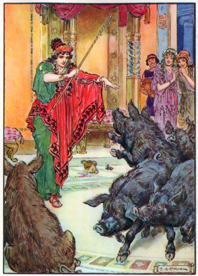 Circe、 『The Children&39;s Hour：Stories from the Classics』から、Waverley Book Companyが発行 作： Charles Edmund Brock