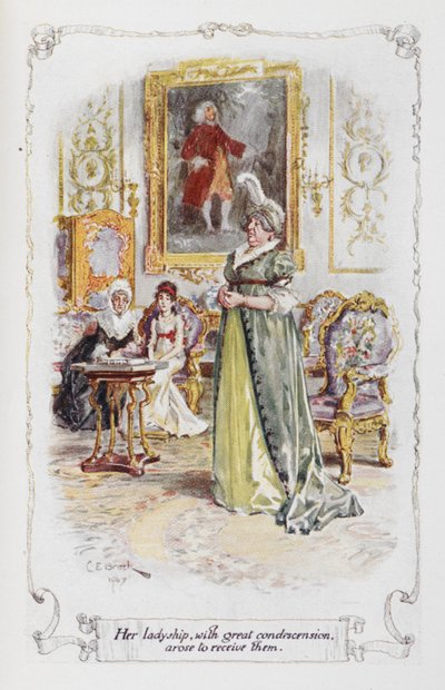 ジェーン・オースティンによる「プライドと偏見」のイラスト（カラーリソ） 作： Charles Edmund Brock