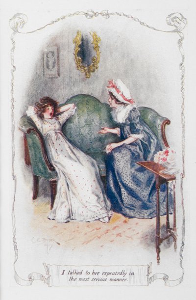ジェーン・オースティンの「プライドと偏見」のイラスト（カラーリソ） 作： Charles Edmund Brock