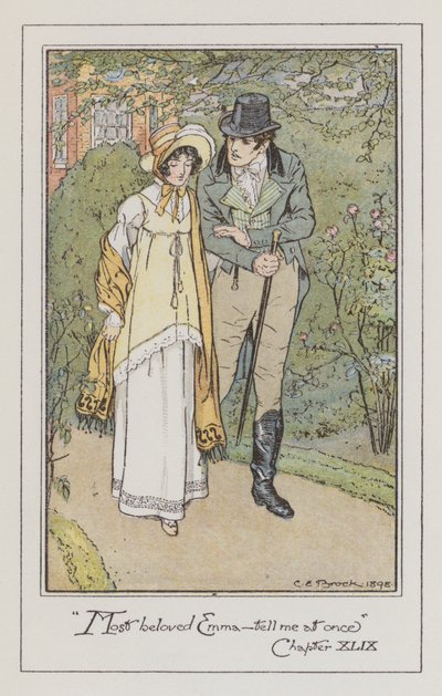 ジェーン・オースティン著「エマ」の挿絵（カラーリトグラフ 作： Charles Edmund Brock