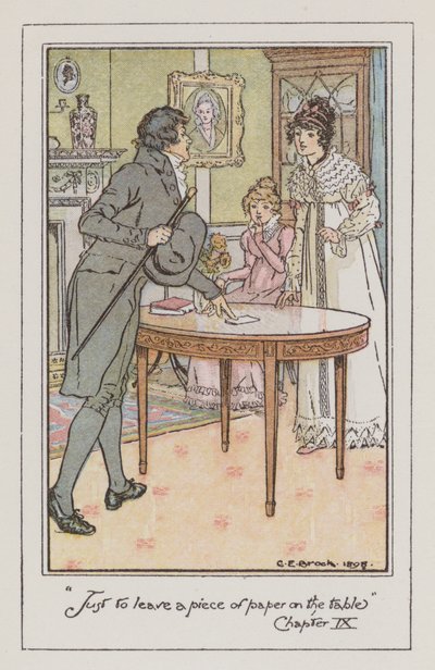 ジェーン・オースティン著「エマ」の挿絵（カラーリトグラフ 作： Charles Edmund Brock