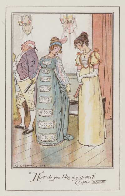 ジェーン・オースティン著「エマ」の挿絵（カラーリトグラフ 作： Charles Edmund Brock