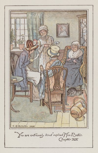 ジェーン・オースティン著「エマ」の挿絵（カラーリトグラフ 作： Charles Edmund Brock