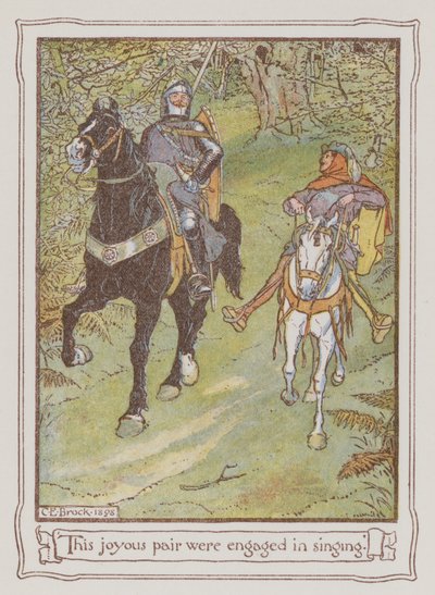 サー・ウォルター・スコット著「アイヴァンホー」のイラスト（カラーリトグラフ 作： Charles Edmund Brock