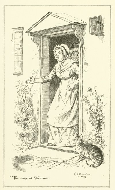 チャールズ・ラムの「The Essays of Elia」の挿絵（彫刻）。 作： Charles Edmund Brock